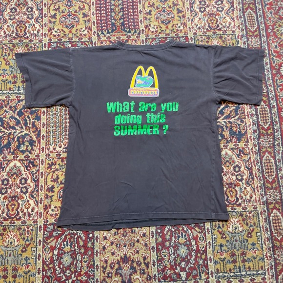 McDonalds Crocodiles T Shirt Mens Graphic Tee Summer Vacation L black - Picture 2 of 5